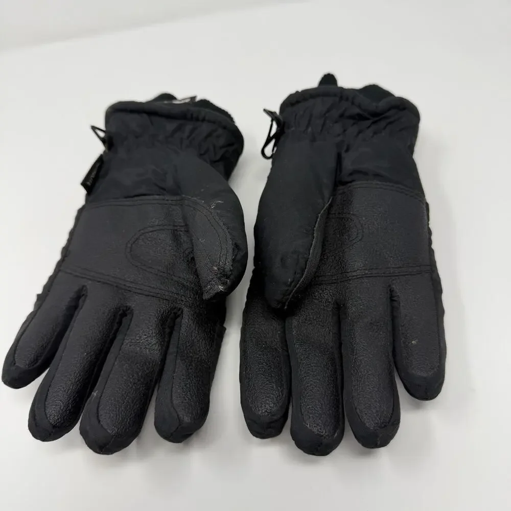 Vintage Zero Thermolite Ski Gloves Leather Palm S Black